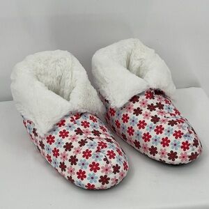 PILLOW BOOTS WOMENS SIZE M/L Floral Fleece-Lined Slippers NWOT